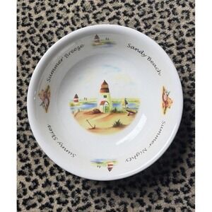 Trisa Melmac Large 12" Serving Bowl Beach Nautical Lighthouse Coastal Seaside